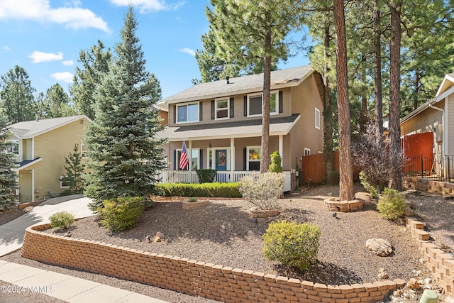 view of front of property with a porch