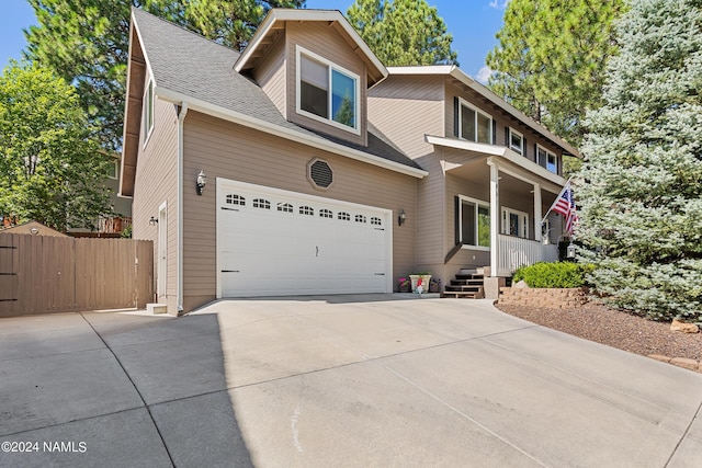 view of front of home with a garage