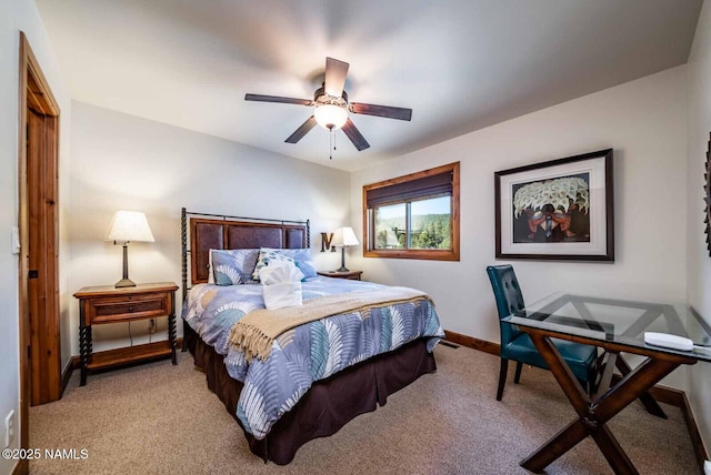 9178 N Snowbowl Ranch Rd, Flagstaff, AZ 86001 - bedroom with light colored carpet and a ceiling fan