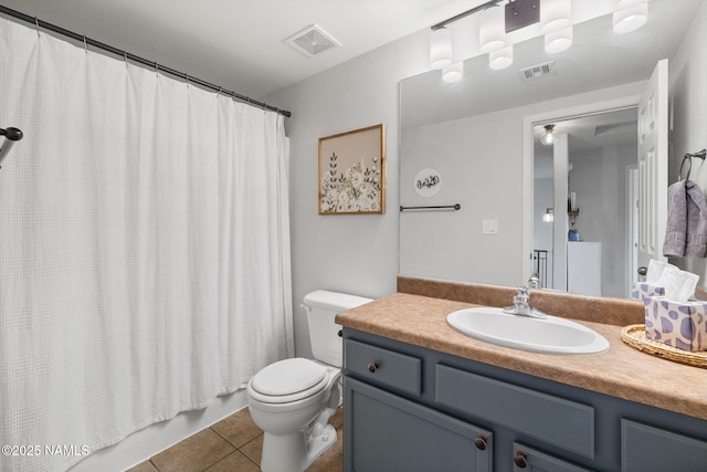 9119 W Arden Ln, Bellemont, AZ 86015 - bathroom with toilet, vanity, tile patterned flooring, and visible vents