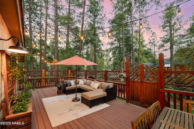 3480 S Moore Cir, Flagstaff, AZ 86005 - wooden deck featuring outdoor lounge area