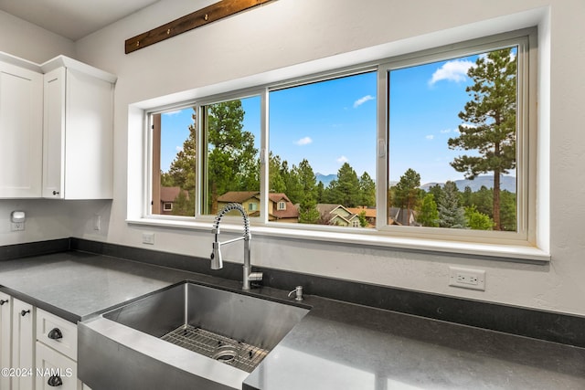 kitchen with sink and white cabinets