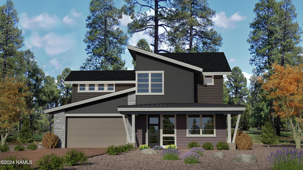 view of front of property with covered porch