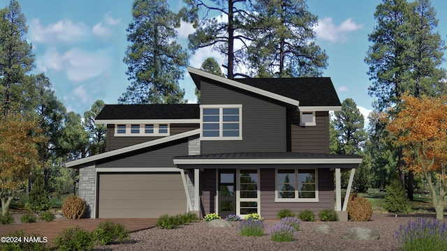 view of front of property with covered porch