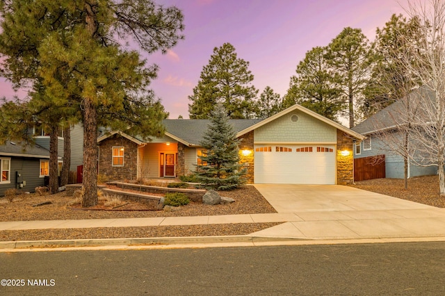 craftsman inspired home with a garage