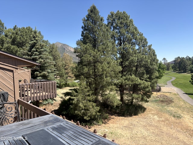 2466 N Earle Dr, Flagstaff, AZ 86004 - view of yard with a deck with mountain view