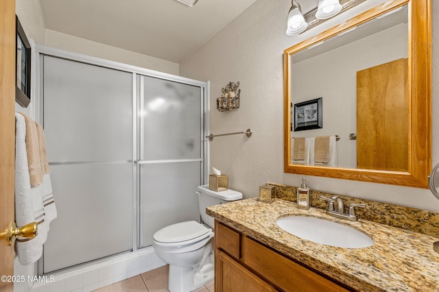 2466 N Earle Dr, Flagstaff, AZ 86004 - full bath featuring vanity, a stall shower, and tile patterned flooring