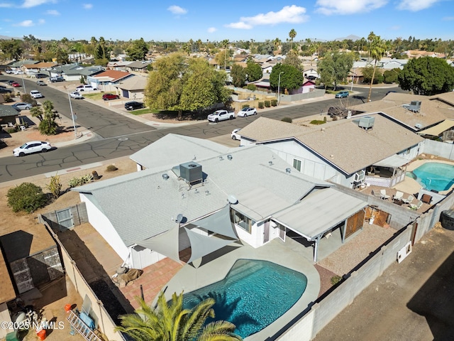 aerial view with a residential view
