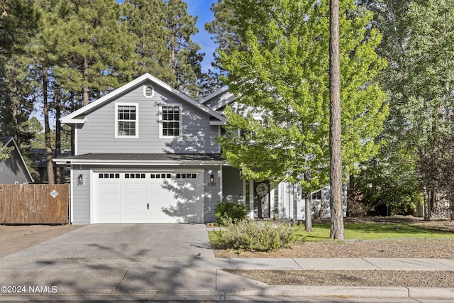 view of property featuring a garage