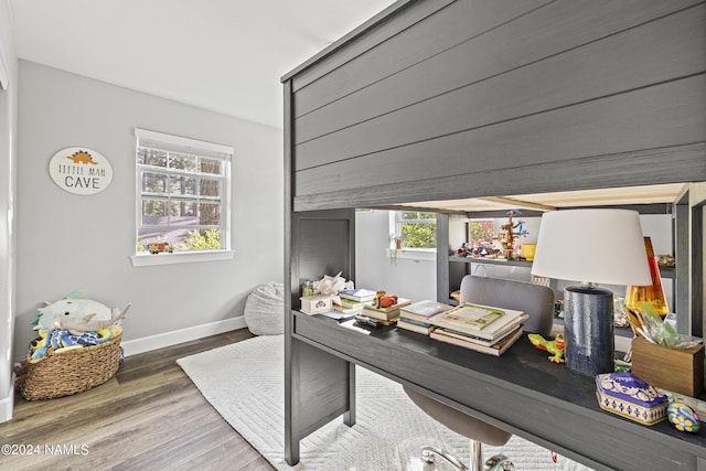 office space featuring hardwood / wood-style flooring