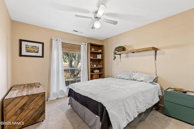 11095 N Rodeo Rd, Flagstaff, AZ 86004 - bedroom featuring visible vents, ceiling fan, carpet floors, and baseboards