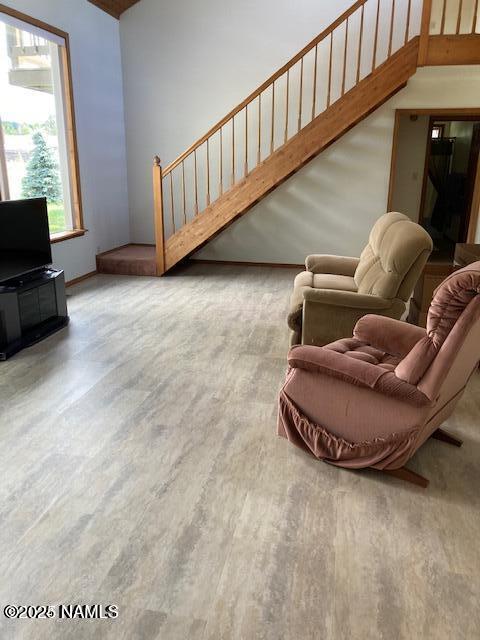 8355 N Stony Mountain Way, Flagstaff, AZ 86001 - living room with stairs