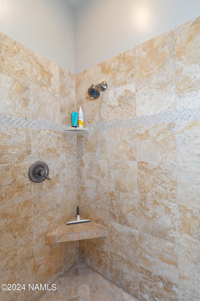 bathroom with tiled shower