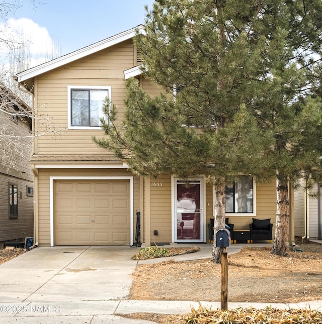 view of front of house with a garage