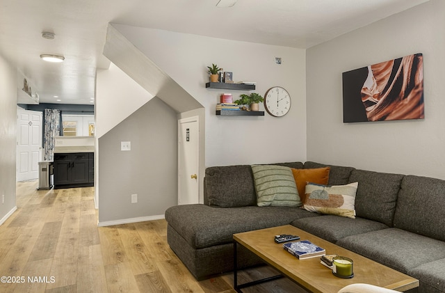 living room featuring light hardwood / wood-style flooring