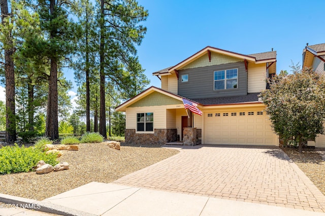 view of front of home featuring a garage