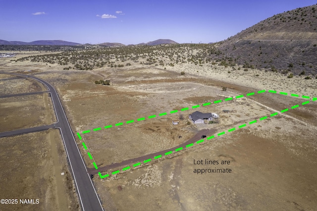 6162 Meadows Ln, Flagstaff, AZ 86004 - bird's eye view featuring a rural view, a mountain view, and a desert view