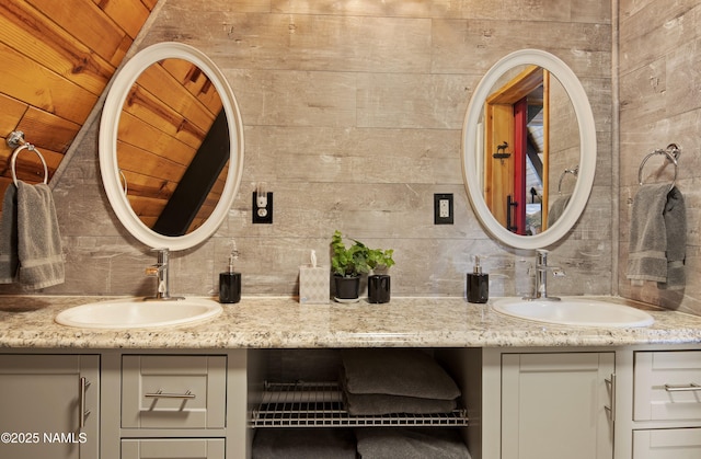 bathroom with backsplash and vanity