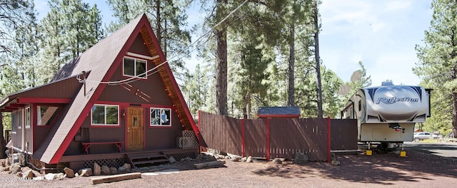 exterior space featuring fence