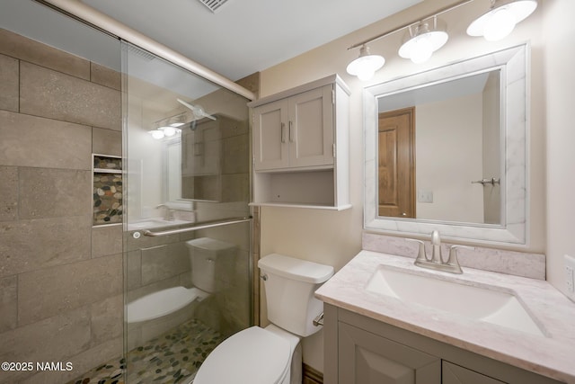 1200 S Riordan Ranch St Unit 36, Flagstaff, AZ 86001 - full bathroom with a shower stall, vanity, and toilet
