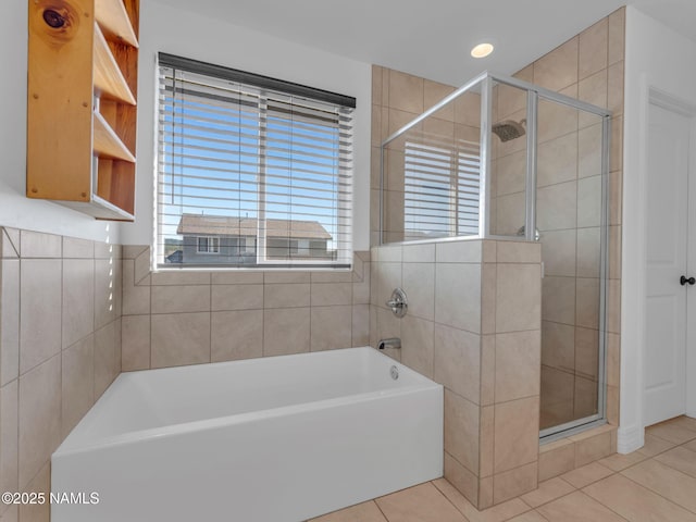 4580 Centaurus Rd, Bellemont, AZ 86015 - full bath with a bath, tile patterned floors, and a shower stall