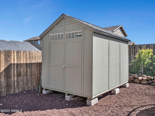 4580 Centaurus Rd, Bellemont, AZ 86015 - view of shed featuring a fenced backyard