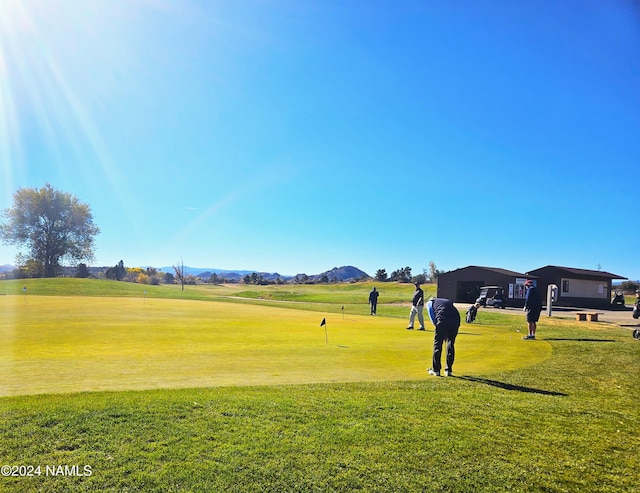 view of community featuring a lawn