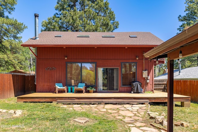 428 Cherokee, Flagstaff, AZ 86005 - back of house with a deck and roof with shingles