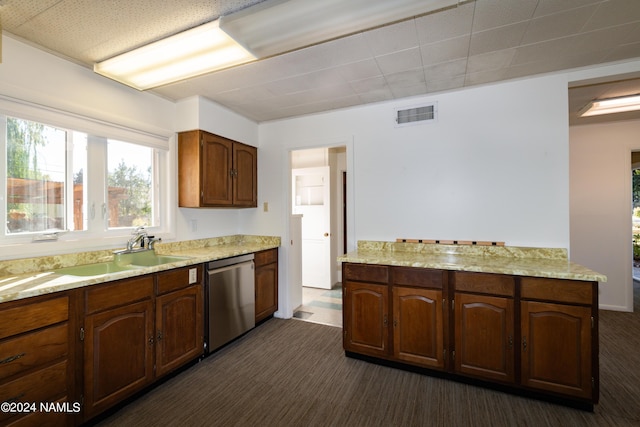 kitchen with sink and stainless steel dishwasher