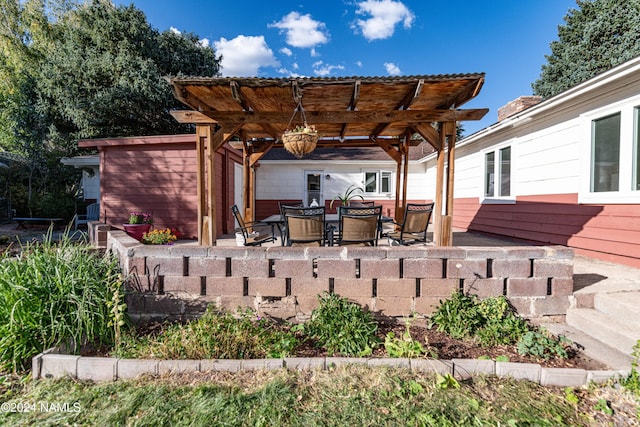 view of patio / terrace with a pergola