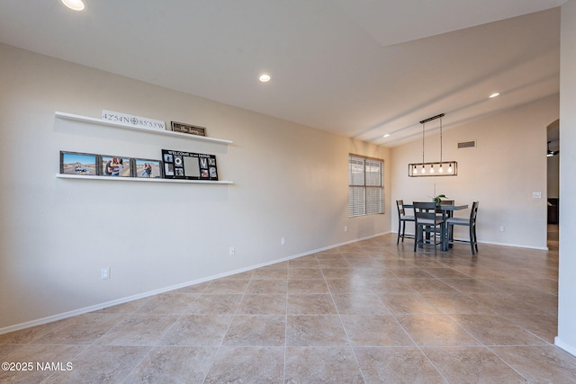 interior space featuring lofted ceiling