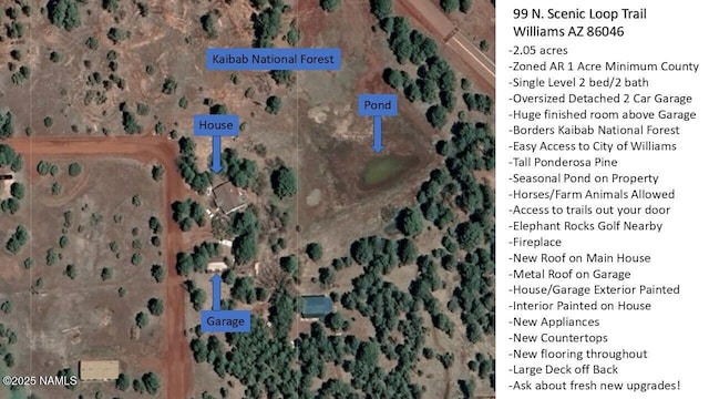 99 N Scenic Loop Trl, Williams, AZ 86046 - aerial overview of property's location