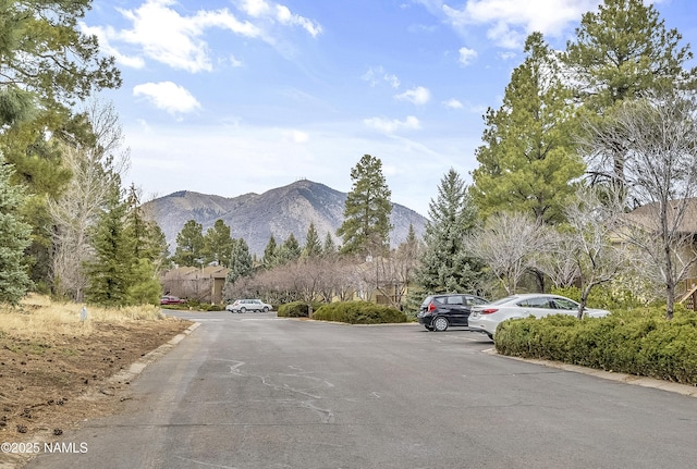 view of road with a mountain view