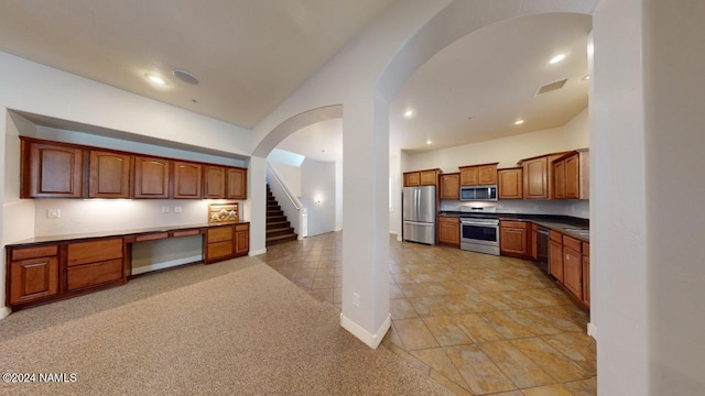 kitchen with appliances with stainless steel finishes