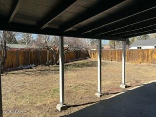 view of yard featuring a fenced backyard