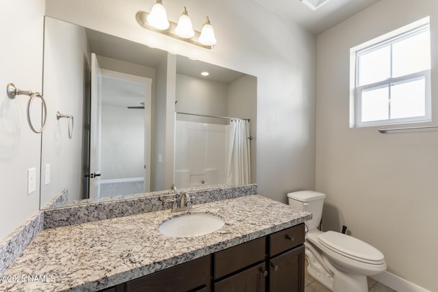 3223 S Beringer Ln, Flagstaff, AZ 86005 - full bath with vanity, a shower with curtain, and tile patterned floors