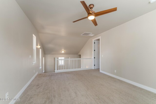 3223 S Beringer Ln, Flagstaff, AZ 86005 - spare room with ceiling fan, lofted ceiling, and carpet flooring