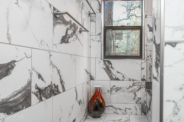bathroom view of a tile shower