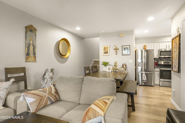 living room featuring light hardwood / wood-style floors