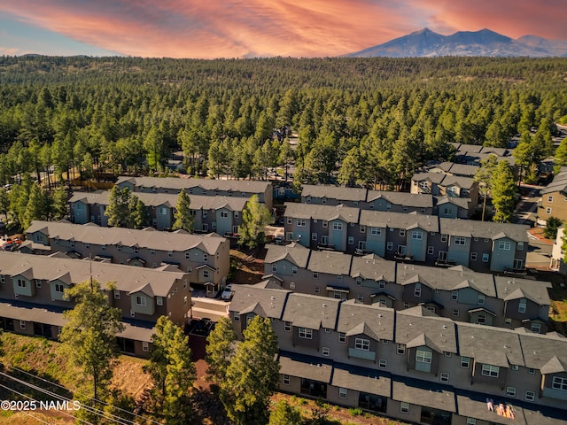 2553 W Cripple Creek Dr, Flagstaff, AZ 86001 - aerial view at dusk of a wooded view and a mountain view