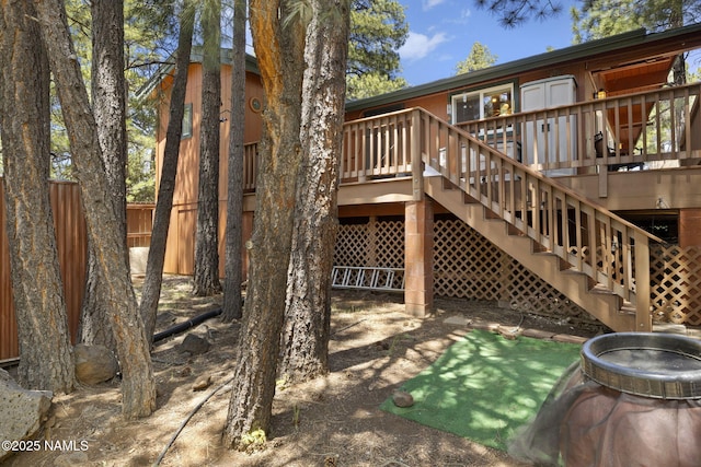 655 E Trout Creek Rd, Munds Park, AZ 86017 - wooden deck with stairway and fence