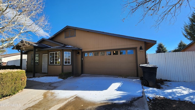 view of front of house with a garage