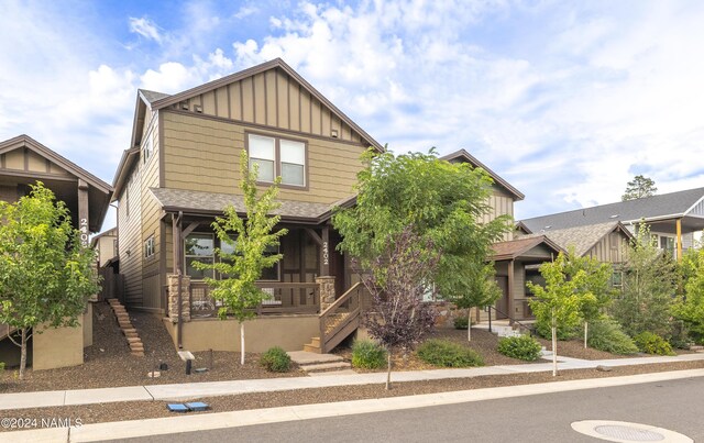 craftsman inspired home with covered porch