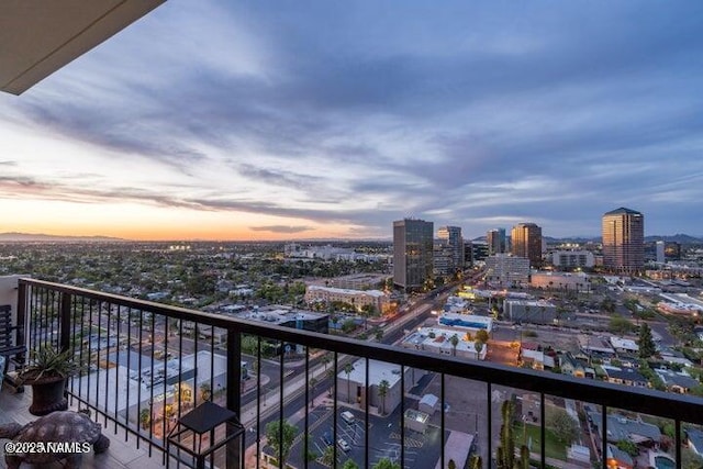 balcony with a view of city