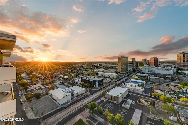 aerial view featuring a city view