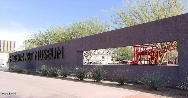 view of community sign