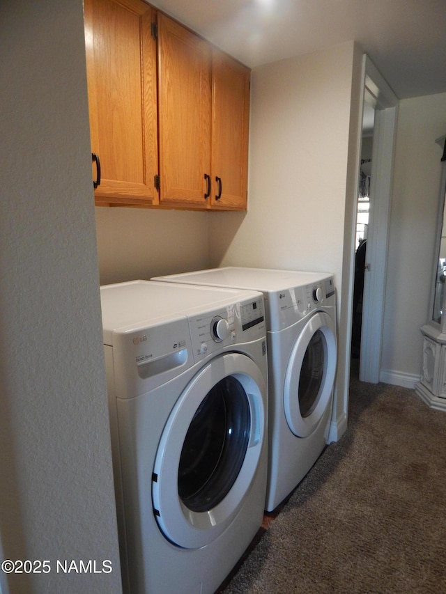 1000 N Beaver St Unit 116, Flagstaff, AZ 86001 - laundry room featuring carpet floors, cabinet space, and washer and dryer