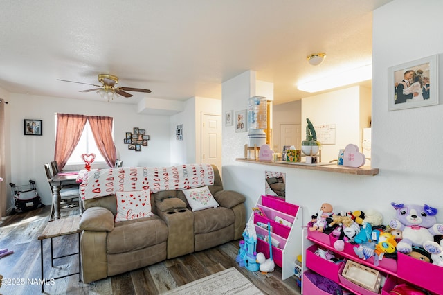 4551 E Allison Dr, Flagstaff, AZ 86004 - living room with dark wood-type flooring and ceiling fan