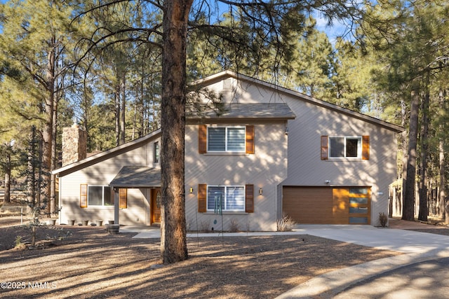 view of front of house with a garage