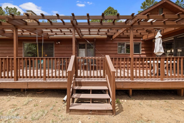 2468 N Strawberry Way, Flagstaff, AZ 86004 - wooden terrace with a pergola